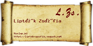 Lipták Zsófia névjegykártya